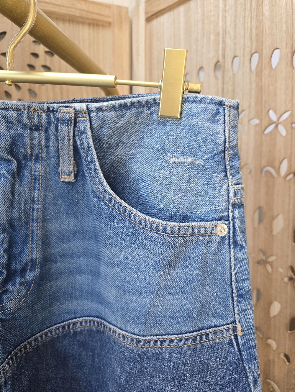NWOT We The Free Piece Of Work Denim Midi Skirt - Picture 9 of 15